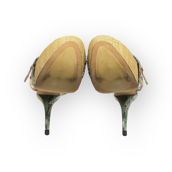 Stuart Weitzman 𒀭Pretty Python Platform Heel Sandal 𒀭Color Patent Leather 𒀭9B - Picture 14 of 17